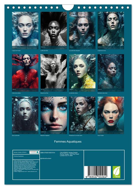 Produktbild: Femmes Aquatiques (Calendrier mural 2026 DIN A4 horizontal), CALVENDO calendrier mensuel