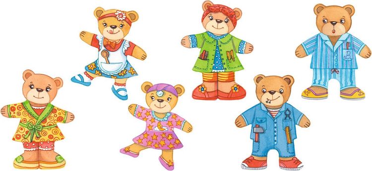 Produktbild: Anziehpuppenpuzzle B&auml;renfamilie, goki basic.