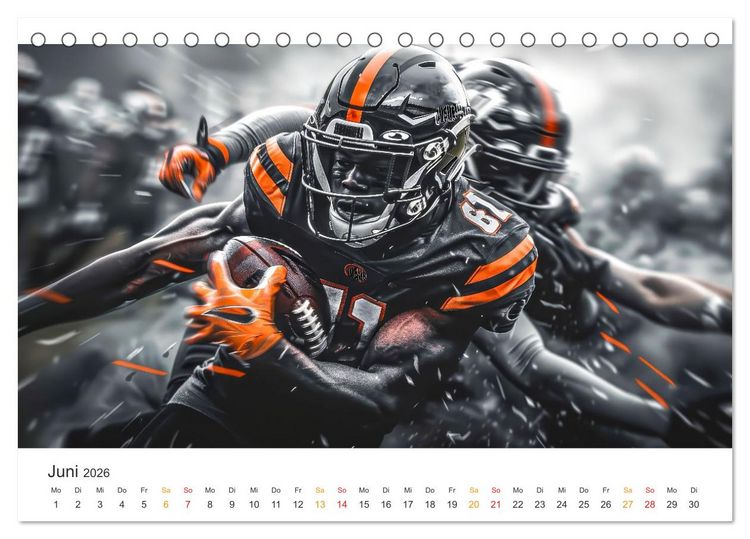 Produktbild: American Football - coole Momente (Tischkalender 2026 DIN A5 quer), CALVENDO Monatskalender