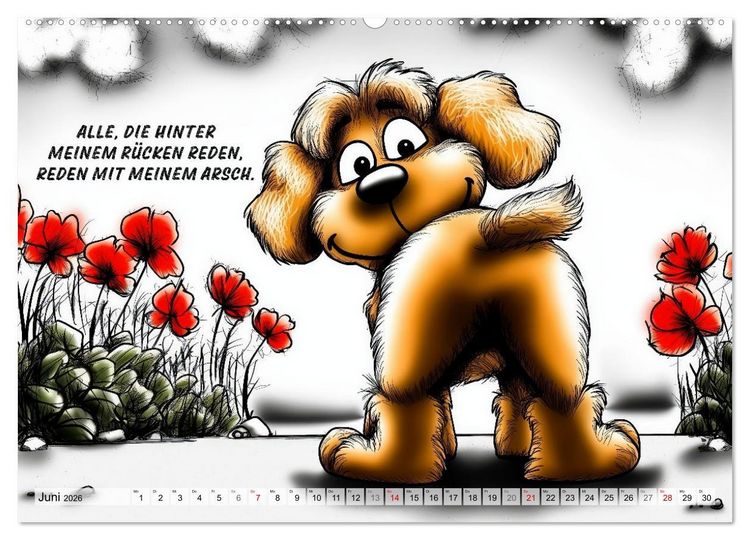 Produktbild: Hundespr&uuml;che (Wandkalender 2026 DIN A2 quer), CALVENDO Monatskalender