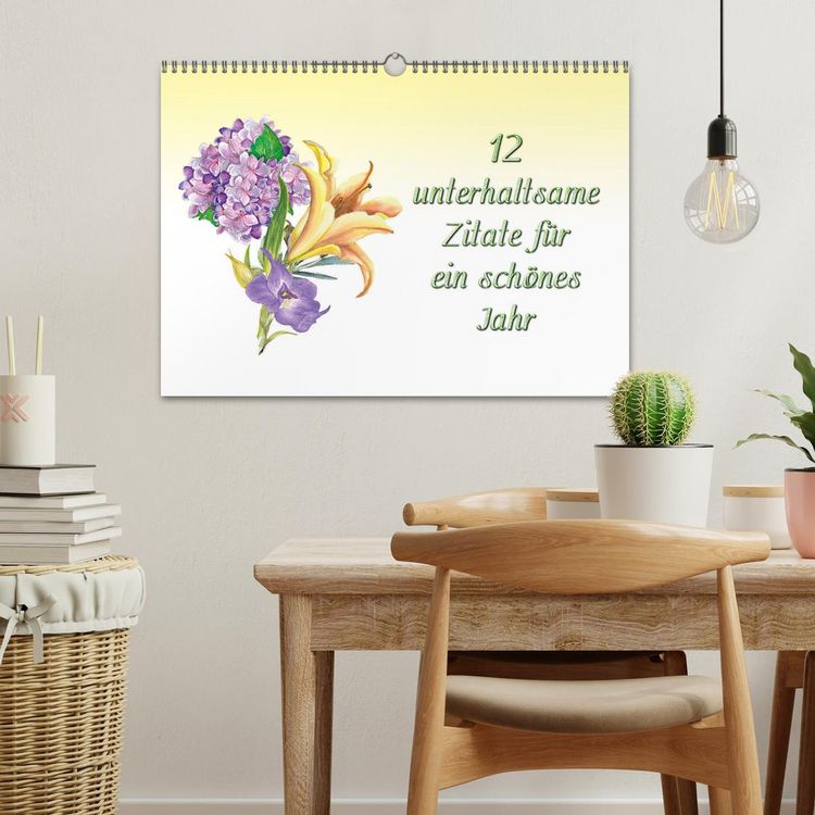 Produktbild: 12 unterhaltsame Zitate f&uuml;r ein sch&ouml;nes Jahr (Wandkalender 2026 DIN A3 quer), CALVENDO Monatskalender