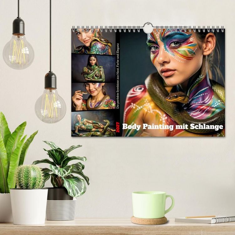 Produktbild: Body Painting mit Schlange (Wandkalender 2027 DIN A4 quer), CALVENDO Monatskalender