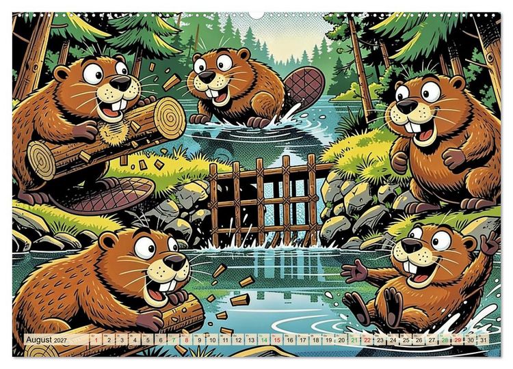 Produktbild: Lustige Biber - Comic (hochwertiger Premium Wandkalender 2027 DIN A2 quer), Kunstdruck in Hochglanz