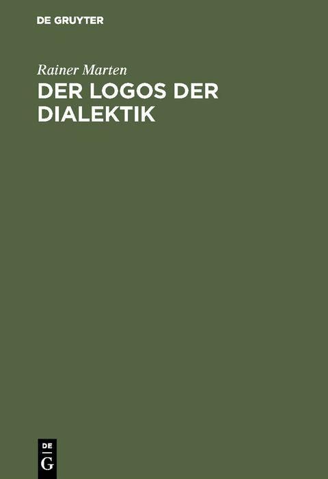 Produktbild: Der Logos der Dialektik