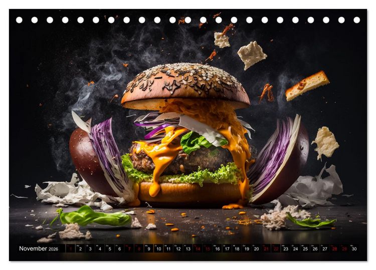 Produktbild: Burgerfood (Tischkalender 2026 DIN A5 quer), CALVENDO Monatskalender