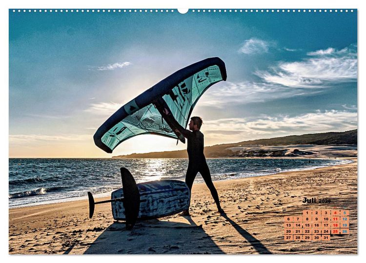 Produktbild: Wingfoilen - fliegen &uuml;ber das Wasser (Wandkalender 2026 DIN A2 quer), CALVENDO Monatskalender