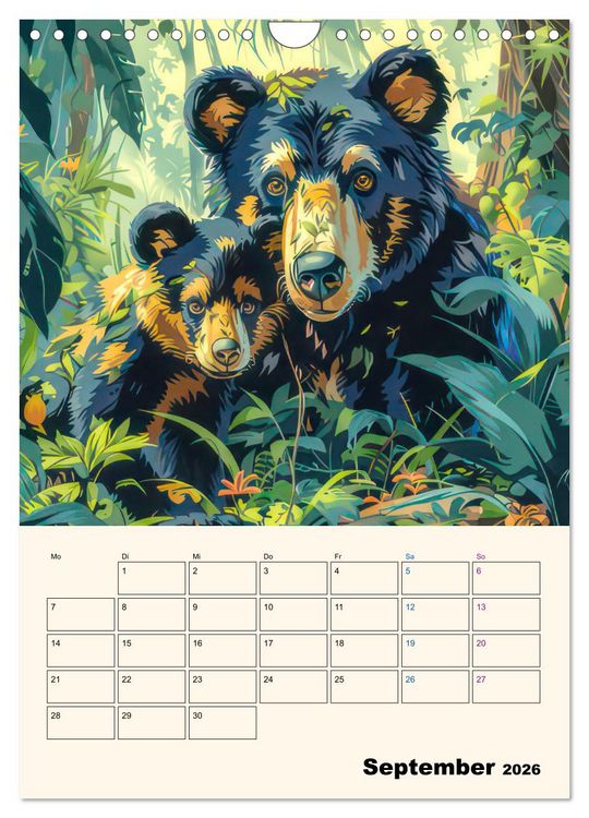 Produktbild: Dschungeltiere - Einzigartige Faszination (Wandkalender 2026 DIN A4 hoch), CALVENDO Monatskalender