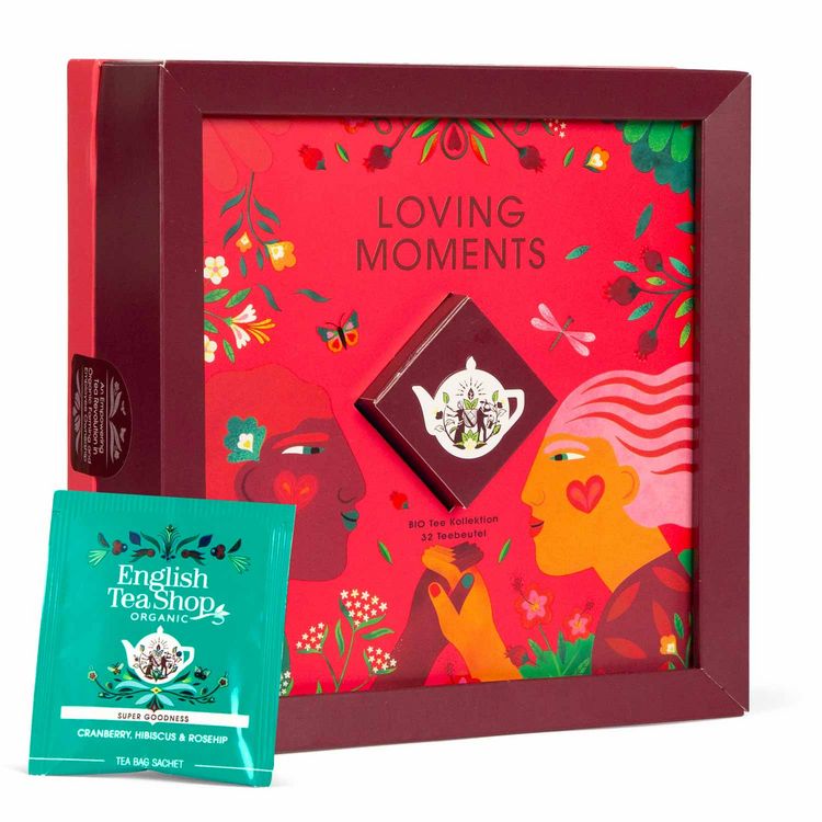 Produktbild: BIO Tee Kollektion "Loving Moments", Tee Geschenk f&uuml;r besondere Anl&auml;sse, 4 Sorten, 32 Teebeutel