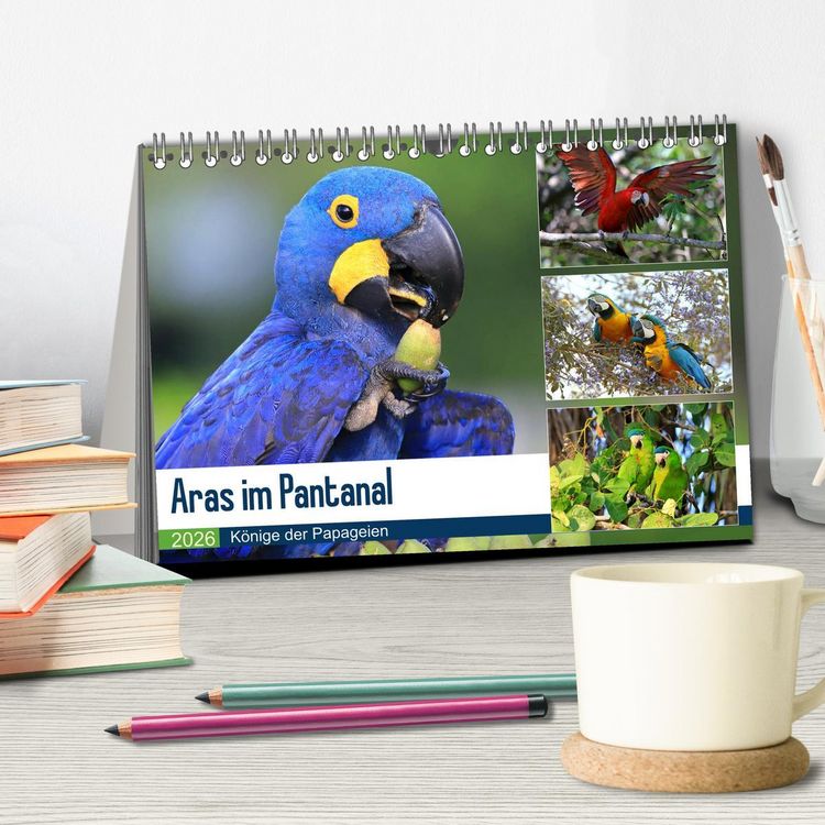 Produktbild: Aras im Pantanal (Tischkalender 2026 DIN A5 quer), CALVENDO Monatskalender