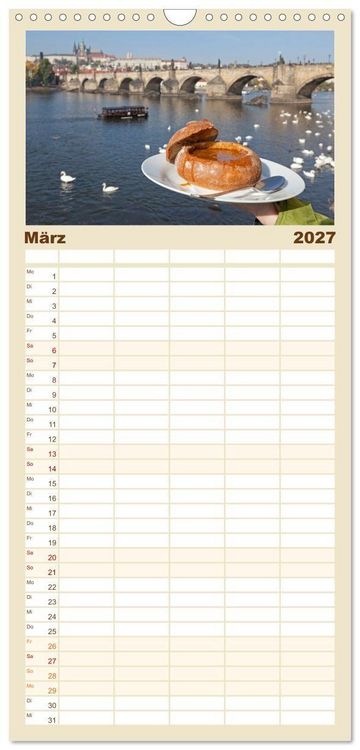 Produktbild: Familienplaner 2027 - Goldenes Prag mit 5 Spalten (Wandkalender, 21 x 45 cm) CALVENDO