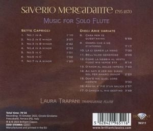 Produktbild: Mercadante:Music For Solo Flute