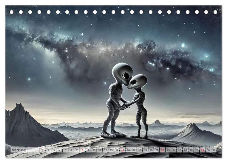 Produktbild: Aliens auf Tour (Tischkalender 2026 DIN A5 quer), CALVENDO Monatskalender
