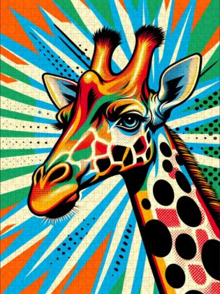 Produktbild: CALVENDO Puzzle Retro Giraffe - Pop Art | 1000 Teile Lege-Gr&ouml;&szlig;e 64x48cm Foto-Puzzle f&uuml;r gl&uuml;ckliche Stunden