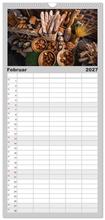 Produktbild: Familienplaner 2027 - Mein Brotkalender mit 5 Spalten (Wandkalender, 21 x 45 cm) CALVENDO