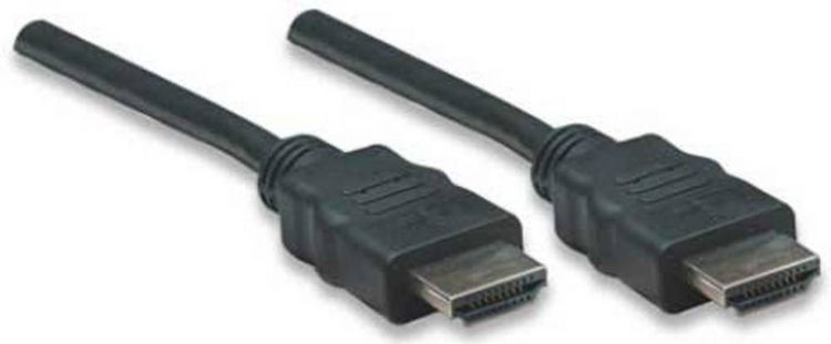 Produktbild: Manhattan HDMI Anschlusskabel HDMI-A Stecker, HDMI-A Stecker 1.00 m Schwarz 308816 HDMI-Kabel