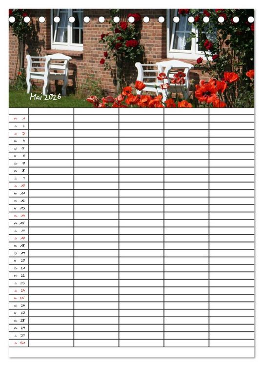 Produktbild: Familienplaner - Sylt (Tischkalender 2026 DIN A5 hoch), CALVENDO Monatskalender