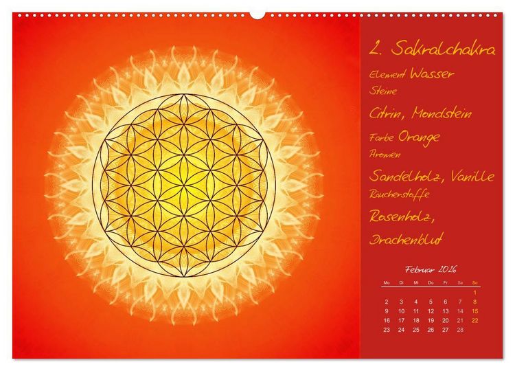Produktbild: Kleine Chakrenlehre (Wandkalender 2026 DIN A2 quer), CALVENDO Monatskalender