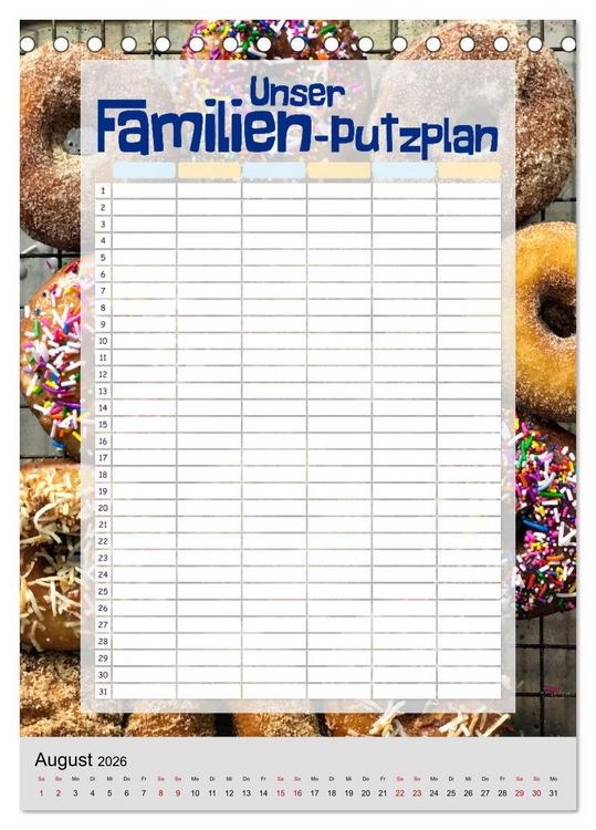 Produktbild: Unser Familien-Putzplan & Kalender 2026 (Tischkalender 2026 DIN A5 hoch), CALVENDO Monatskalender