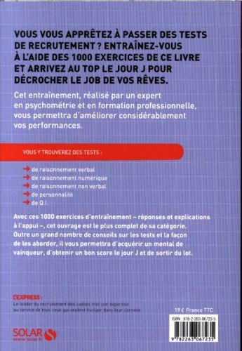 Produktbild: 1 000 tests psychotechniques de logique et d'intelligence