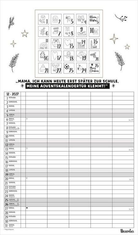 Produktbild: Visual Words Familienplaner 2027
