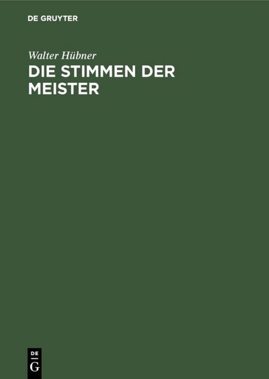 Produktbild: Die Stimmen der Meister