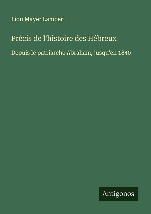 Produktbild: Pr&eacute;cis de l'histoire des H&eacute;breux