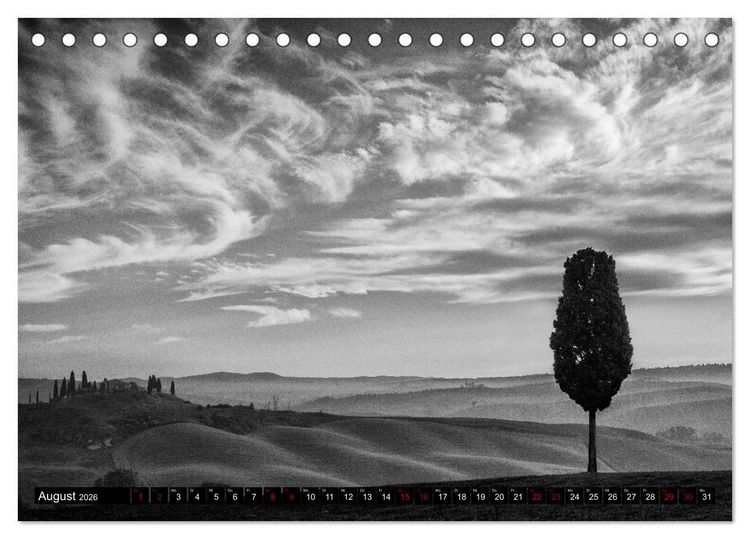 Produktbild: Toscana - monocromatico (Tischkalender 2026 DIN A5 quer), CALVENDO Monatskalender