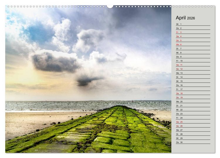 Produktbild: NORDERNEY Geburtstagskalender mit Planerfunktion (hochwertiger Premium Wandkalender 2026 DIN A2 quer), Kunstdruck in Hochglanz