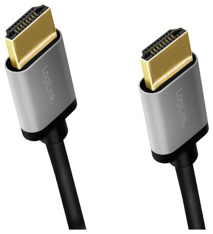 Produktbild: LogiLink HDMI AV Anschlusskabel [1x HDMI-Stecker - 1x HDMI-Stecker] 2m Schwarz-Grau