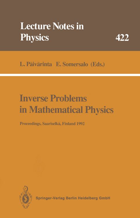 Produktbild: Inverse Problems in Mathematical Physics