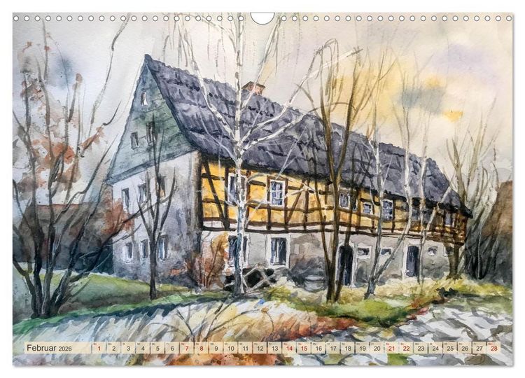 Produktbild: Dresden und das Elbtal - Ein Aquarellkalender von Claudia Pinkau (Wandkalender 2026 DIN A3 quer), CALVENDO Monatskalender
