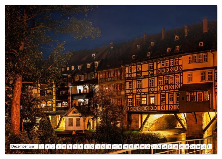 Produktbild: Romantisches Erfurt - Bilder einer Stadt voller Geschichte (Wandkalender 2026 DIN A4 quer), CALVENDO Monatskalender