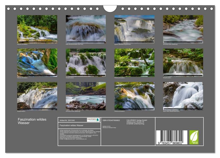 Produktbild: Faszination wildes Wasser (Wandkalender 2026 DIN A4 quer), CALVENDO Monatskalender