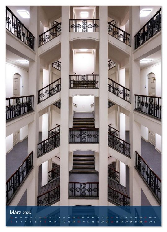 Produktbild: Treppenhauspoesie &ndash; Architektur im Aufstieg (Tischkalender 2026 DIN A5 hoch), CALVENDO Monatskalender