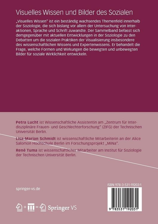 Produktbild: Visuelles Wissen und Bilder des Sozialen