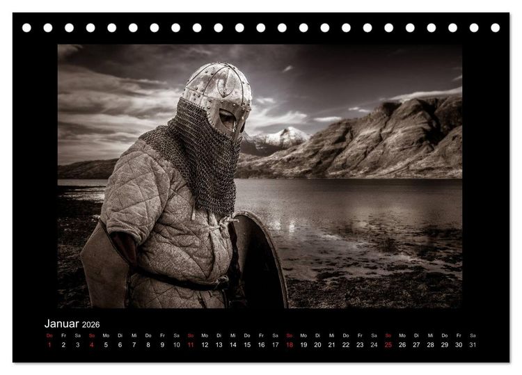 Produktbild: Wikinger und Krieger (Tischkalender 2026 DIN A5 quer), CALVENDO Monatskalender