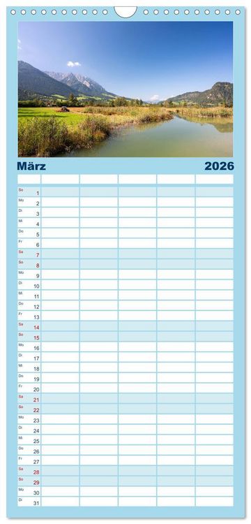 Produktbild: Familienplaner 2026 - Seen in &Ouml;sterreich mit 5 Spalten (Wandkalender, 21 x 45 cm) CALVENDO
