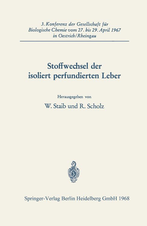 Produktbild: Stoffwechsel der isoliert perfundierten Leber