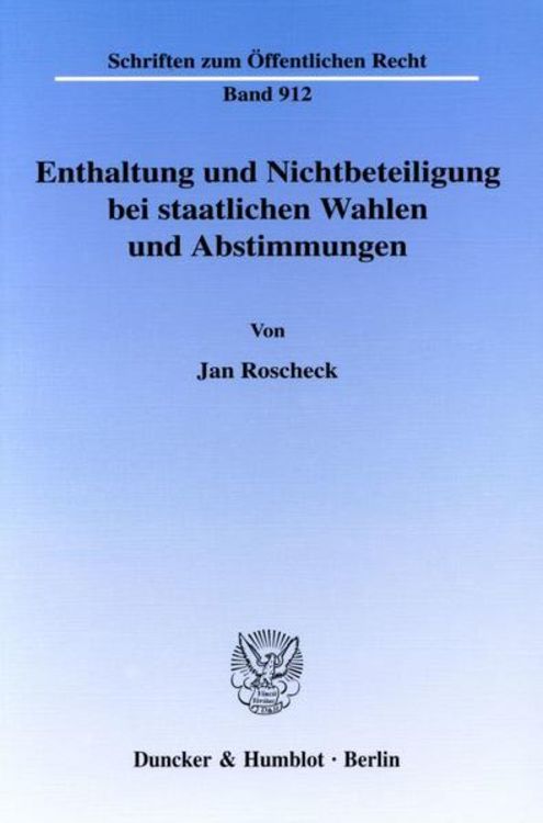 Produktbild: Enthaltung und Nichtbeteiligung bei staatlichen Wahlen und Abstimmungen.