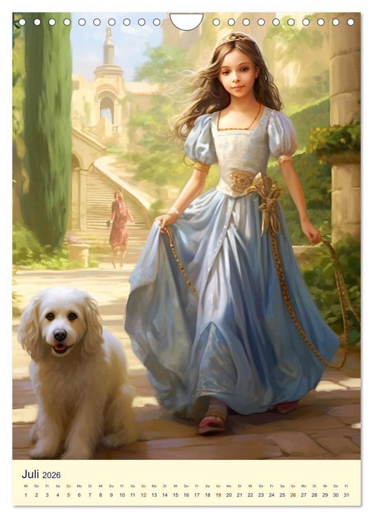 Produktbild: Kinder-Fantasy. Edle Burgfr&auml;ulein und Ritter im Mittelalter (Wandkalender 2026 DIN A4 hoch), CALVENDO Monatskalender