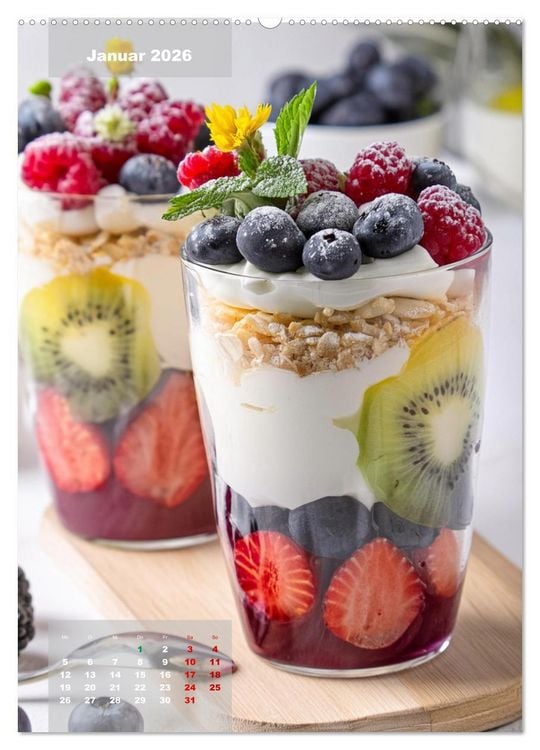 Produktbild: Vegane Dessertkreationen - S&uuml;&szlig;e K&ouml;stlichkeiten aus der veganen Backstube (Wandkalender 2026 DIN A2 hoch), CALVENDO Monatskalender