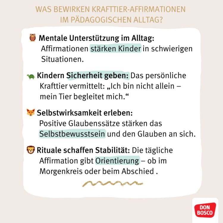 Produktbild: Krafttier-Affirmationen f&uuml;r Kinder