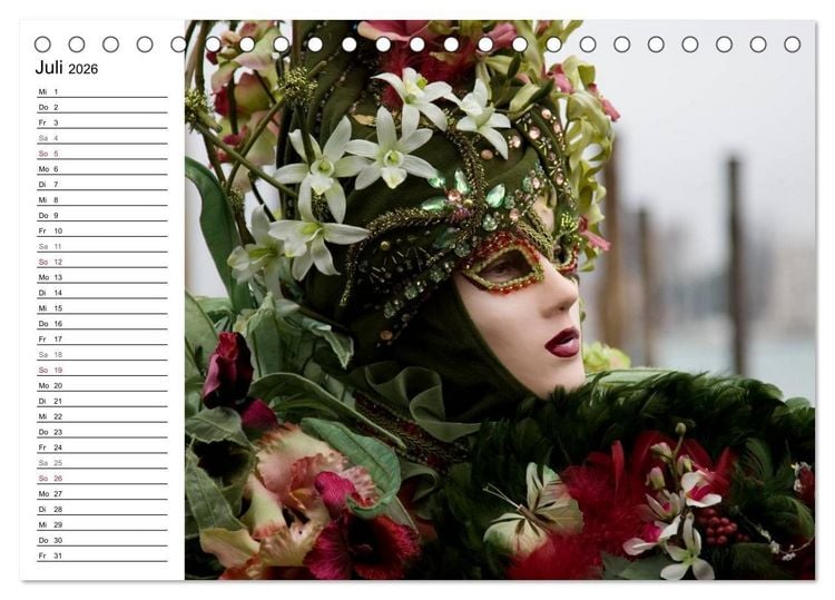 Produktbild: Carnevale di Venezia 2026 (Tischkalender 2026 DIN A5 quer), CALVENDO Monatskalender