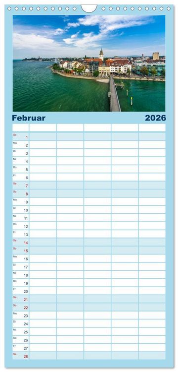 Produktbild: Familienplaner 2026 - Ansichten vom Bodensee mit 5 Spalten (Wandkalender, 21 x 45 cm) CALVENDO