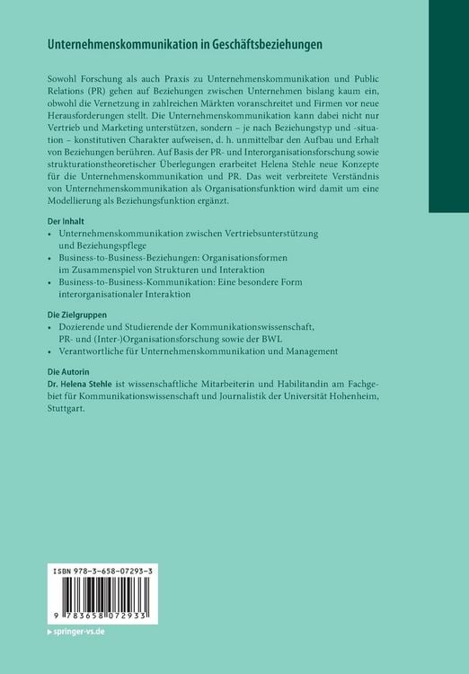 Produktbild: Unternehmenskommunikation in Gesch&auml;ftsbeziehungen