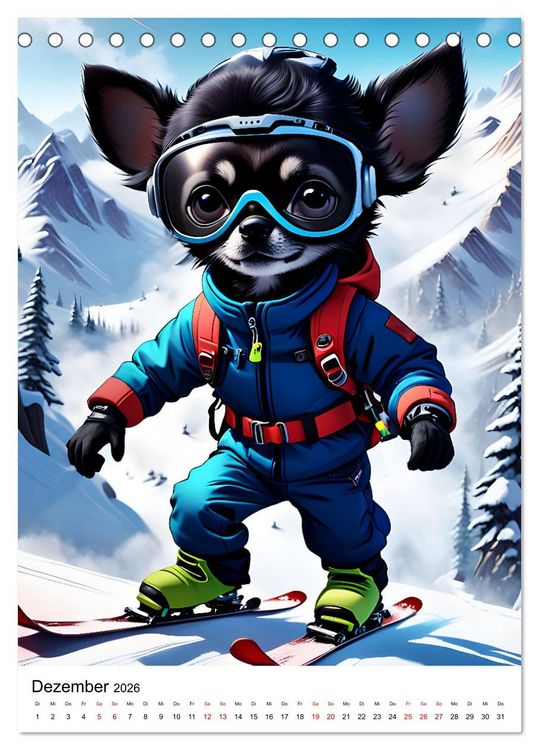 Produktbild: Chihuahua Outdoor Abenteuer (Tischkalender 2026 DIN A5 hoch), CALVENDO Monatskalender