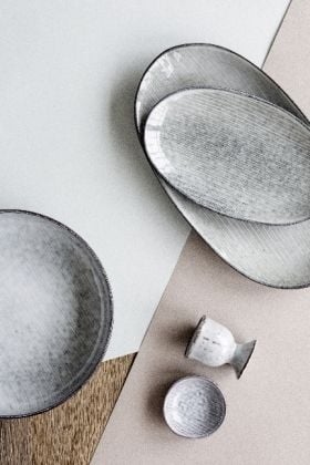 Produktbild: Broste copenhagen Platte Nordic Sea, Keramik Graublau, 13,6 cm