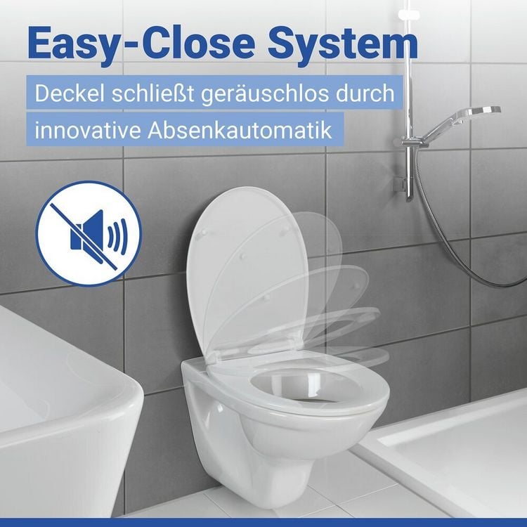 Produktbild: WC Sitz Mod. Kos Wei&szlig;, Toilettendeckel mit Absenkautomatik