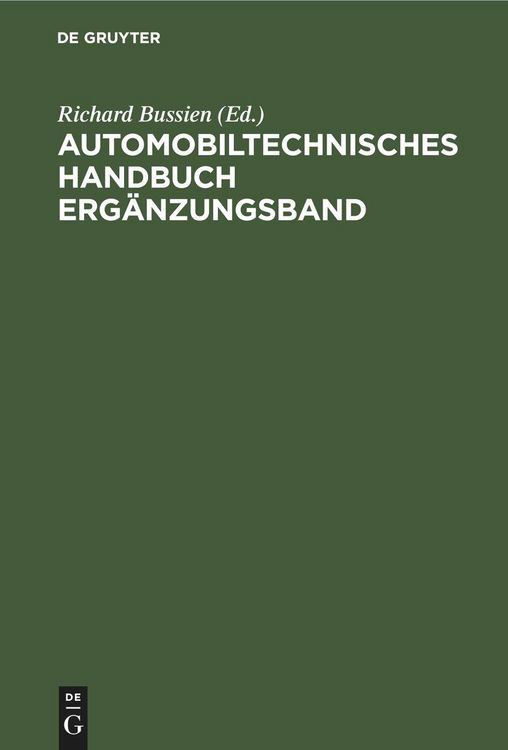 Produktbild: Automobiltechnisches Handbuch Erg&auml;nzungsband