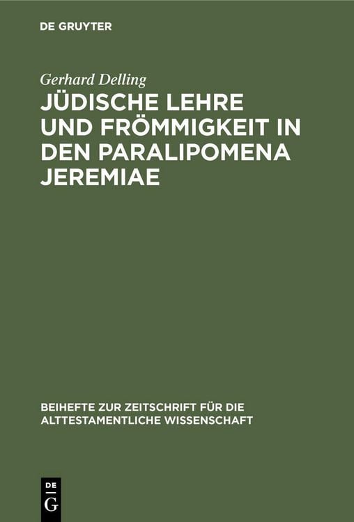 Produktbild: J&uuml;dische Lehre und Fr&ouml;mmigkeit in den Paralipomena Jeremiae